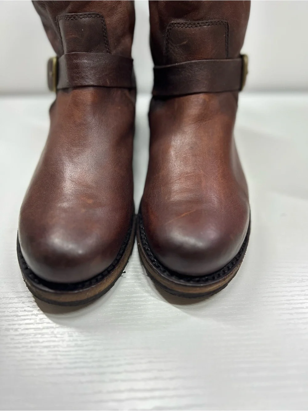 Frye Veronica Bootie Women's Brown Leather Buckle Ankle
